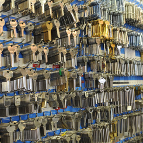 Selection of keys on a wall